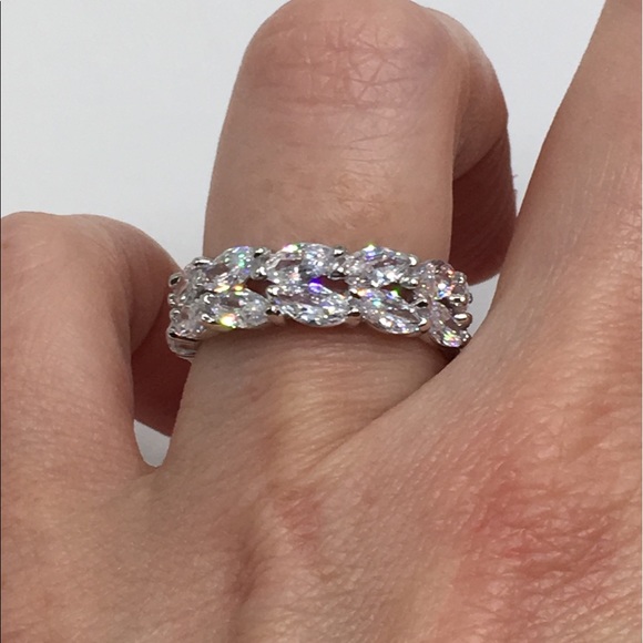 14k white gold eternity ring band 10 ct diamond - Picture 4 of 8